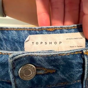 Size 8 Topshop Jean shorts! Very flattering and true to size :)